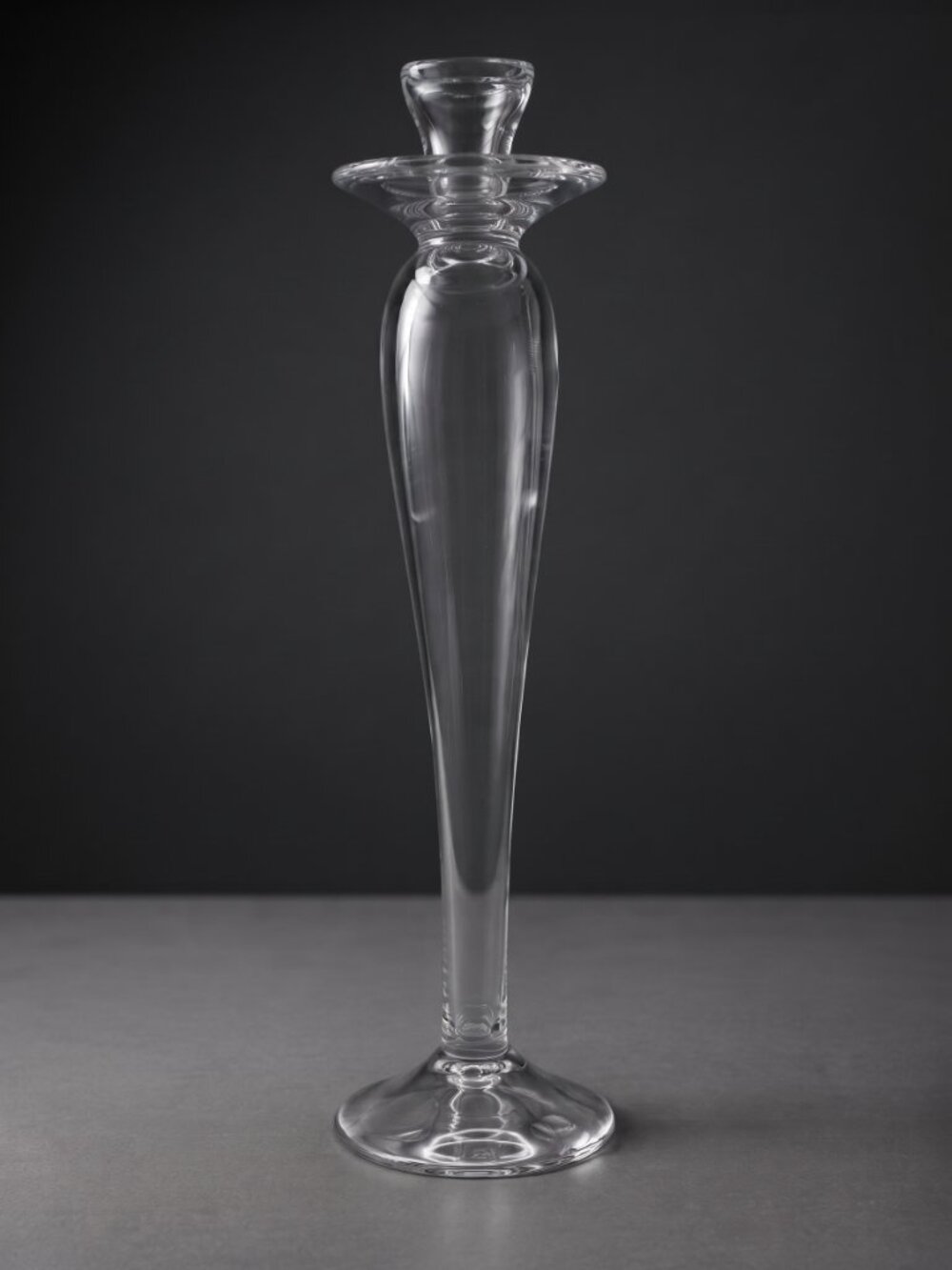 Vintage Tall Clear Glass Candlestick Holder Taper Stand Centerpiece Decor 16.75"